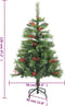 vidaXL - Kunstkerstboom - met - scharnieren - dennenappels - en - bessen - 120 - cm