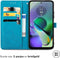 iMoshion Hoesje Geschikt voor Motorola Moto G54 Hoesje Met Pasjeshouder - iMoshion Mandala Bookcase - Turquoise