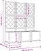 vidaXL - Tuin - Plantcontainer - met - Trellis - 3 - stuks - Wit - 120x40x143 - cm