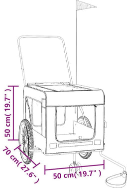 vidaXL - Hondenfietstrailer - oxford - stof - en - ijzer - geel - en - zwart