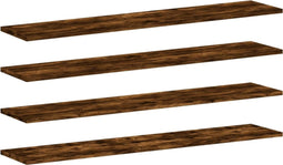vidaXL - Wandschappen - 4 - st - 100x20x1,5 - cm - bewerkt - hout - gerookt - eikenkleur