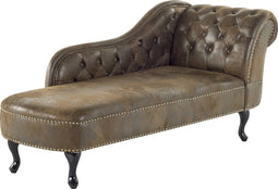 NIMES - Chaise longue - Donkerbruin - Rechterzijde - Kunstsuède