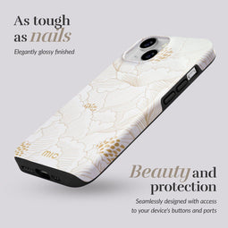 Mio by Mobilize Hoesje geschikt voor Apple iPhone 16e MagSafe Telefoonhoesje Hardcase | Mio by Mobilize Backcover | Geschikt voor MagSafe | Geschikt voor Draadloos Opladen met Magnetische Ring | MagSafe Case - White Roses | Wit