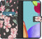 iMoshion Hoesje Geschikt voor Samsung Galaxy A52 (5G) / A52s / A52 (4G) Hoesje Met Pasjeshouder - iMoshion Design Softcase Bookcase - Meerkleurig / Blossom Watercolor Black