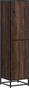 vidaXL - Hoge - kast - 35,5x35x139 - cm - bewerkt - hout - en - metaal - bruin - eiken