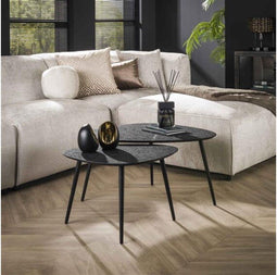 Salontafel Trinity set van 2 driehoekig metallic - Grijs