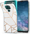 iMoshion Hoesje Geschikt voor Motorola Moto G9 Play / Moto E7 Plus Hoesje Siliconen - iMoshion Design hoesje - Wit / Meerkleurig / Goud / White Graphic