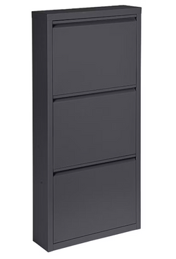 Bizzotto Eyvin - Schoenenrek - Drie Vakken - Zwart - 50x15x106 cm