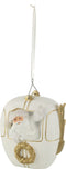 J-Line kersthanger Sneeuwcabine Kerstman - polyresin - wit/goud