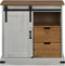 vidaXL - Dressoir - HALDEN - met - schuifdeur - 80x40x80 - cm - massief - hout - wit
