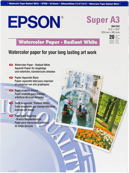 S041352 A3+WATERCOLOUR PAPER 20 PACK