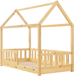 Juskys Marli - Kinderbed - Valbeveiliging Lattenbodem - Houtkleur 80x160 cm