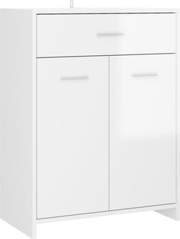 vidaXL - Badkamerkast - 60x33x80 - cm - bewerkt - hout - hoogglans - wit