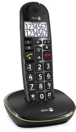 Doro PhoneEasy 110 - Draadloze Senioren Telefoon - Grote cijfertoetsen - Zwart