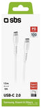 SBS TECABLE15TCC100W - USB-C Kabel - 1,5 m - 100 W - Wit