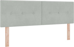 vidaXL - Hoofdbord - met - knopen - in - lichtgrijs - velvet - - - 160 - cm