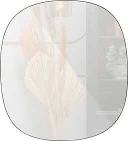 WOOOD Philou Spiegel - Glas/Metaal - Zwart - 60x55x0,5