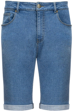 Milanoro - Heren jeansshort - Comfortabele stretch - Lichtblauw - XL