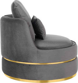 Richmond Interiors Fauteuil Kylie Stone velvet / gold (Quartz Stone 101)