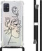 iMoshion Hoesje Geschikt voor Samsung Galaxy A51 Hoesje Met Koord - iMoshion Design Hoesje met Koord - Zwart / Transparant / Woman Flower