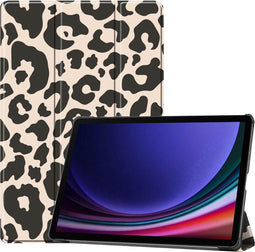 imoshion Tablet Hoes - Geschikt voor Samsung Galaxy Tab S9 11.0 inch Plus / Galaxy Tab S10 Plus - Design Trifold Bookcase - Leopard