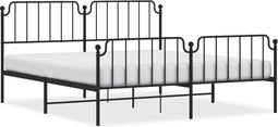 vidaXL - Bedframe - met - hoofd- - en - voeteneinde metaal - zwart - 160x200 - cm