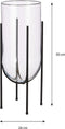Mica Decorations Jamey Vaas op Standaard - H49,5 x Ø23,5 cm - Glas Zwart