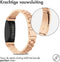 imoshion Bandje met Horlogeband inkorter - Geschikt voor Fitbit Inspire HR, Fitbit Inspire 2, Fitbit Ace 3, Fitbit Ace 2 - imoshion Stalen band met installatiehulp - Rosé Goud