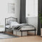 vidaXL - Bedframe - met - hoofdbord - metaal - zwart - 90x200 - cm