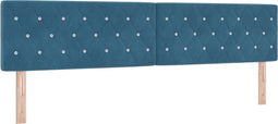 vidaXL - Hoofdbord - met - Kristal - Knoppen, - Geplooid, - Donkerblauw, - 200 - cm, - Fluweel