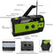 Nigecue Solar Radio, draagbare zwengelradio, dynamoradio met AM / FM, geïntegreerde 4000 mAh oplaadbare batterij, 4 modi, LED-zaklamp, LED-leeslampje met bewegingssensor, SOS-alarm voor noodgevallen buitenshuis