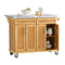 SoBuy Keukeneiland - Keukenwagen - Bamboe MDF RVS - licht bruin - 115x92x46-71cm