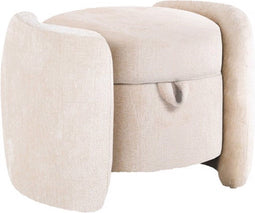 Richmond Poef Fenna white chenille fire retardant (FR-Bergen 900 white chenille)