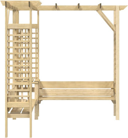 vidaXL - Hoekpergola - met - bank - geïmpregneerd - grenenhout