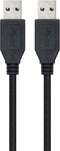 USB 3.0 A to USB A Cable NANOCABLE 10.01.1002 Black