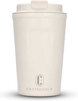 Castagnola Thermosbeker - Koffiebeker To Go - Dubbelwandig RVS - 380 ML - Offwhite