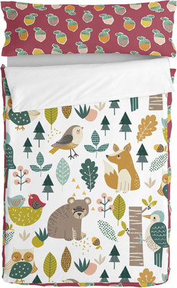 Dekbedovertrek zonder vulling HappyFriday Moshi Moshi Harvestwood Multicolour 105 x 200 cm