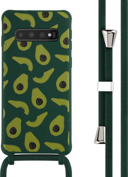 iMoshion Hoesje Geschikt voor Samsung Galaxy S10 Hoesje Met Koord - iMoshion Siliconen design hoesje met koord - Groen / Avocado Green