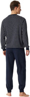 Schiesser Heren Pyjama - Lange broek - V Hals - Donkerblauw