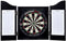 Longfield Darts - Houten Cabinet - Dartbord met 6 Steeltip Pijlen en Whiteboard - Zwart Hout Fineer
