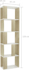 vidaXL - Boekenkast/kamerscherm - 45x24x159 - cm - wit - en - sonoma - eikenkleurig