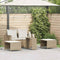 vidaXL - 5-delige - Tuinbankstel - met - kussens - stapelbaar - beige - poly - rattan