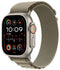 Apple Watch Ultra 2 (2023) - GPS + Cellular - zilver - Alpine-bandje Olijfgroen Medium