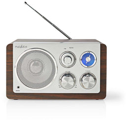 Nedis RDFM5110BN - Retro FM-radio - AUX-functie - Bruin
