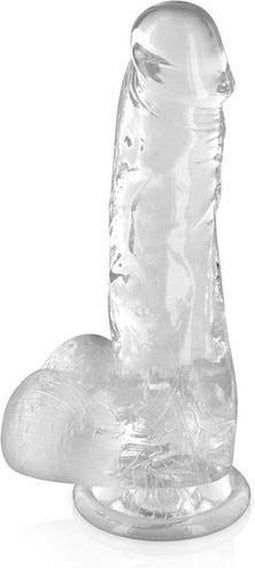Pure Jelly M - Realistische Dildo met Ballen - 17.5 x 3.6cm - Transparant