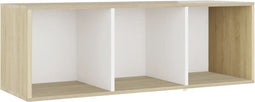 vidaXL - Tv-meubel - 107x35x37 - cm - bewerkt - hout - wit - en - sonoma - eikenkleurig