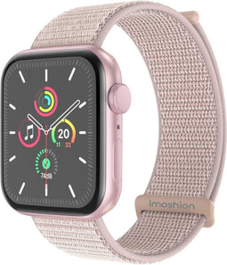 imoshion Nylon⁺ bandje - Geschikt voor Apple Watch 1, 2, 3, 4, 5, 6, 7, 8, 9, 10, SE, Ultra (2) - 44/45/46/49 mm - Lichtroze - One Size