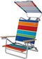 Eurotrail Mediterranee - Strandstoel 2-in-1 - Verstelbare rugleuning en zonnedak - Meerkleurig