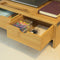 SoBuy BBF03-N - Monitorstandaard - Houten bureau-organizer met 3 lades - Natuur