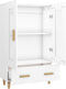 vidaXL - Hoge - kast - 70x31x115 - cm - bewerkt - hout - wit